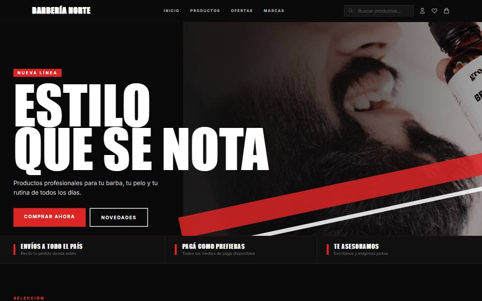 Tienda Barbería Norte con el diseño Barber de GoTienda