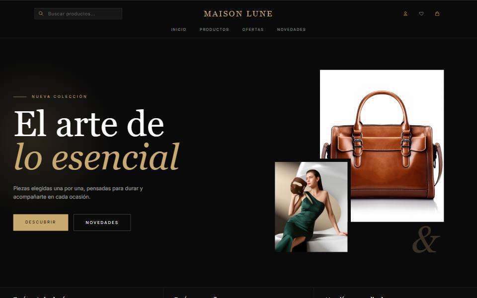Tienda Maison Lune con el diseño Luxe de GoTienda