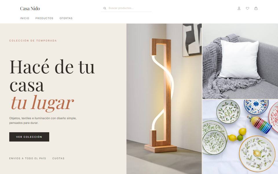 Tienda Casa Nido con el diseño Nido de GoTienda